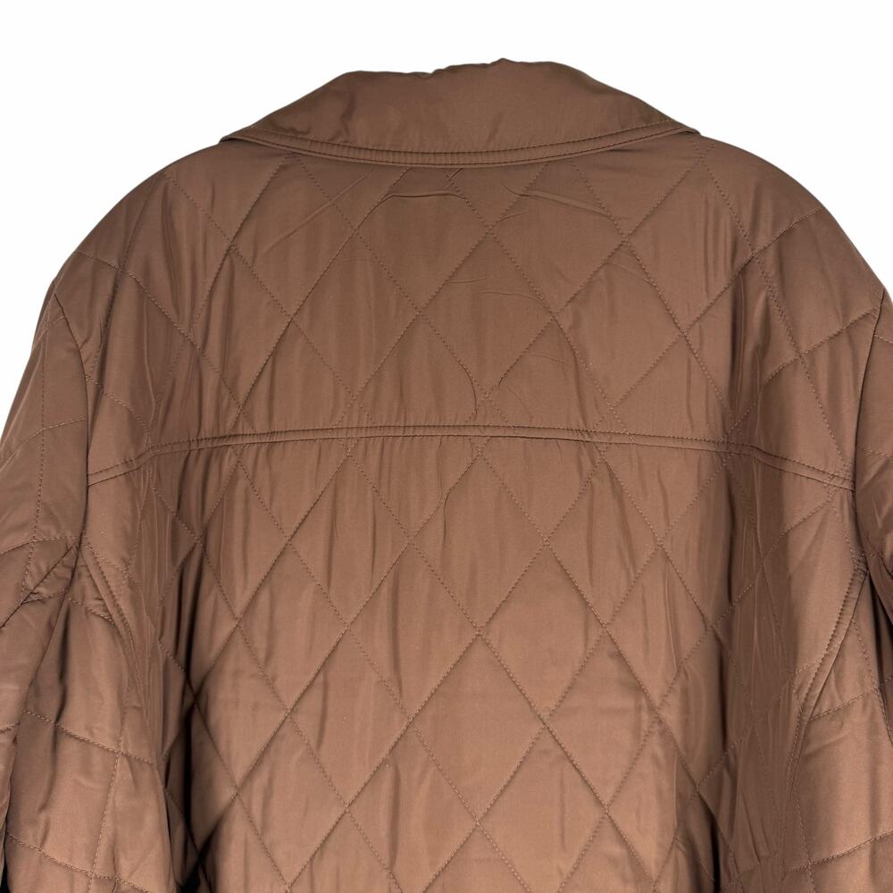 Talbots Belted Quilted Snap Button Shirt Jacket Brown Size 3X - Picture 10 of 12